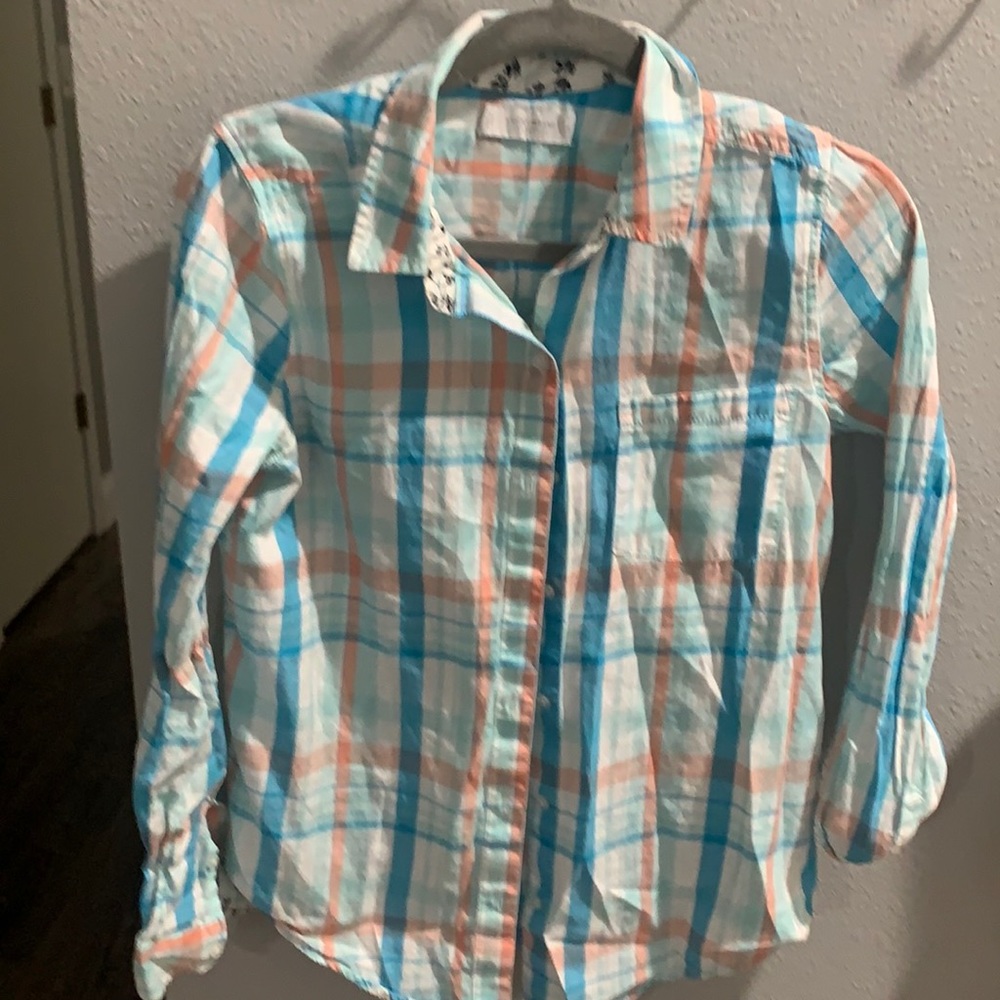 Checkered blue lucky brand shirt
